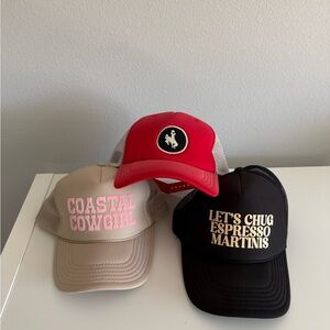 Red, Black, and Tan Trucker Hat Bundle- KenzCustoms